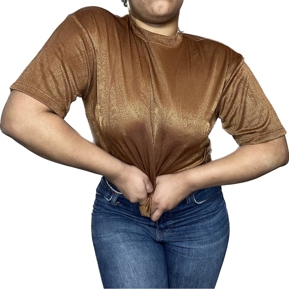 Brown/Gold Patterned Vintage Shirt